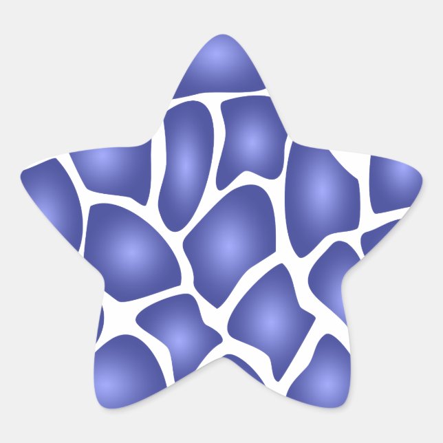 Deep Blue Random Mosaic Pattern Star Sticker (Front)