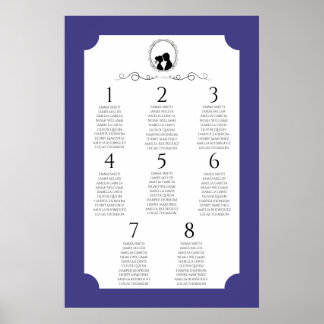 Deep Blue Regency Seating Chart Poster 3 of 3