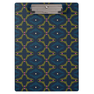 Deep Blue Retro Vintage Pattern  Clipboard