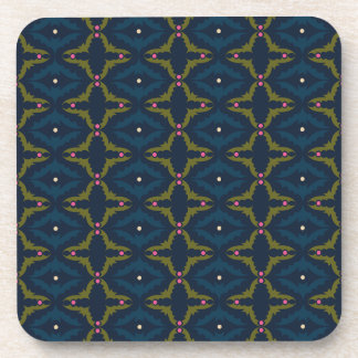 Deep Blue Retro Vintage Pattern  Coaster