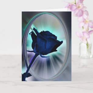 Deep blue rose card