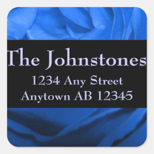 Deep Blue Rose Wedding Return Address Label