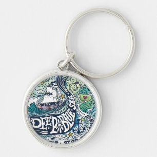 Deep Blue Sea Never Stop Exploring Key Ring