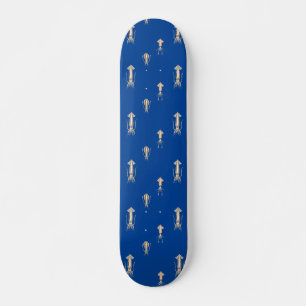 Deep Blue Sea Squid Pattern Skateboard