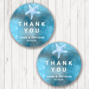 Deep Blue Sea Summer Wedding Classic Round Sticker