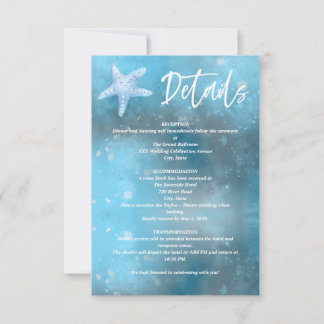 Deep Blue Sea Summer Wedding Enclosure Card