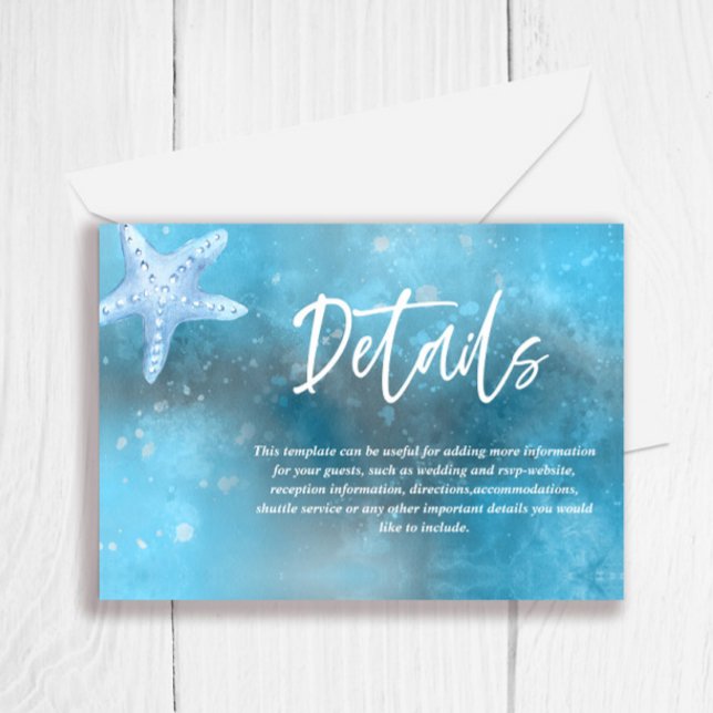Deep Blue Sea Summer Wedding Enclosure Card (Creator Uploaded)