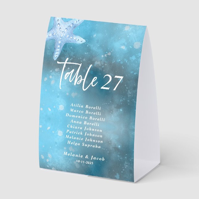 Deep Blue Sea Summer Wedding Guest Names (Front)