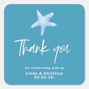 Deep Blue Sea Summer Wedding  Square Sticker