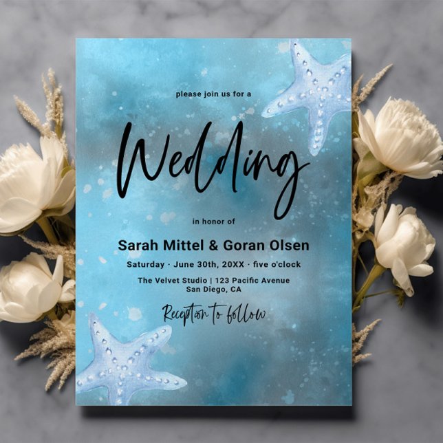 Deep Blue Sea Wedding  Invitation (Creator Uploaded)