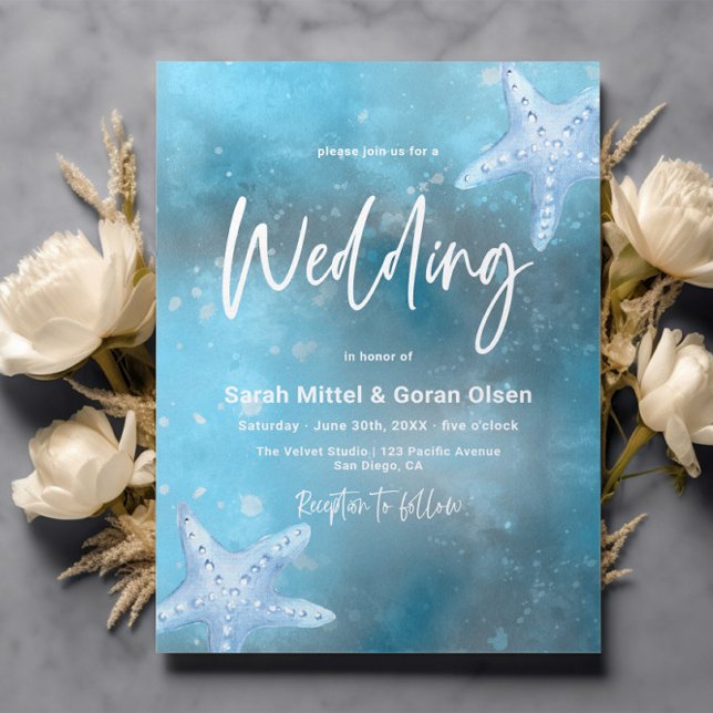 Deep Blue Sea Wedding  Invitation (Creator Uploaded)