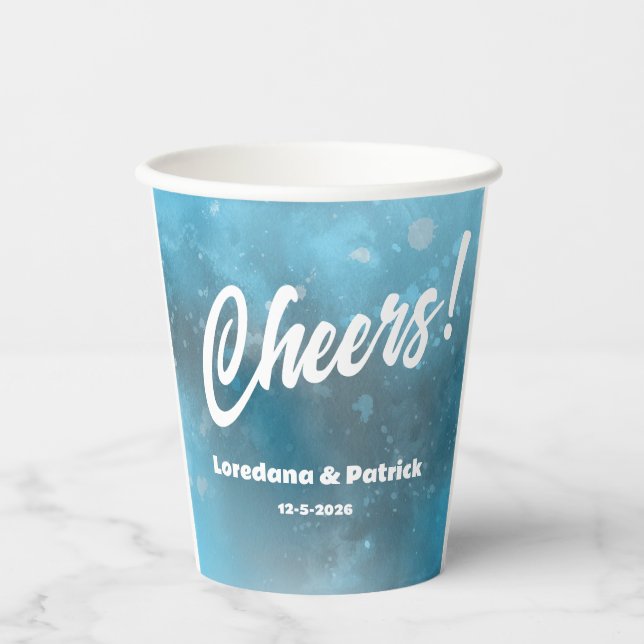 Deep Blue Sea Wedding  Paper Cups (Front)