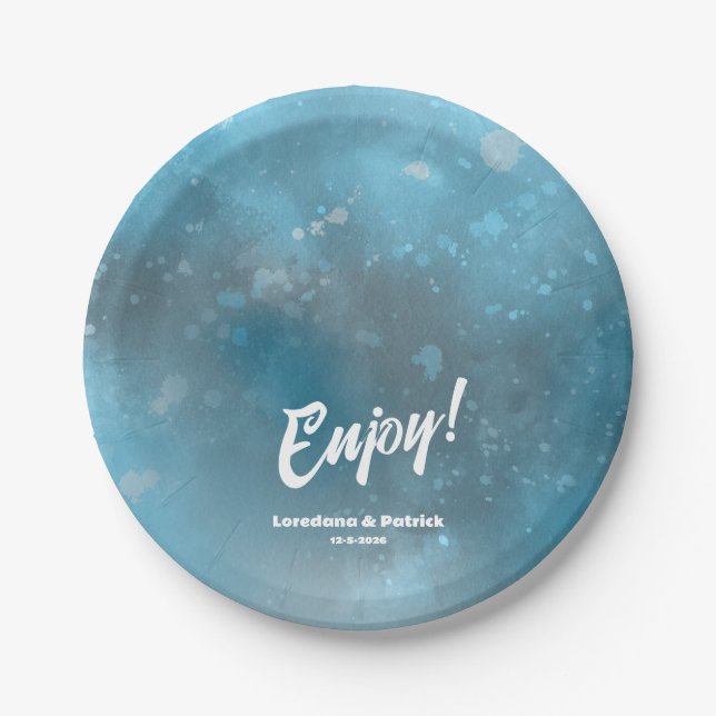 Deep Blue Sea Wedding  Paper Plate (Front)