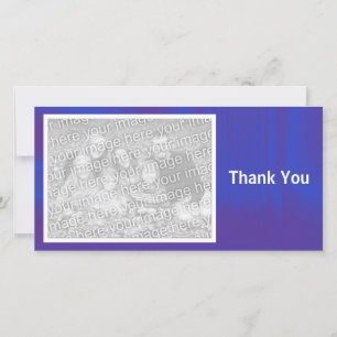 Deep Blue Shadowed Thank You Card