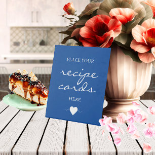 Deep Blue Signature Script Recipe cards Pedestal Sign