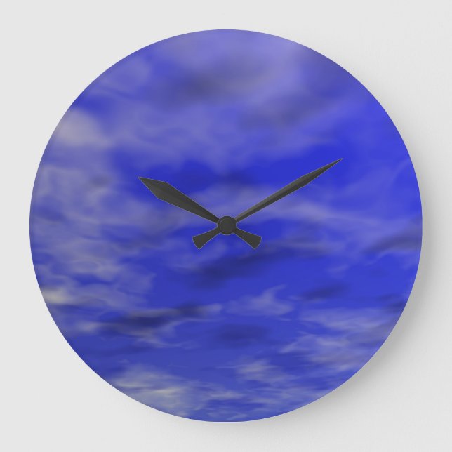 DEEP BLUE SKY AND CLOUDS LARGE CLOCK (Front)
