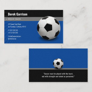 Deep Blue Soccer Coach   Sport Instructor Business Card