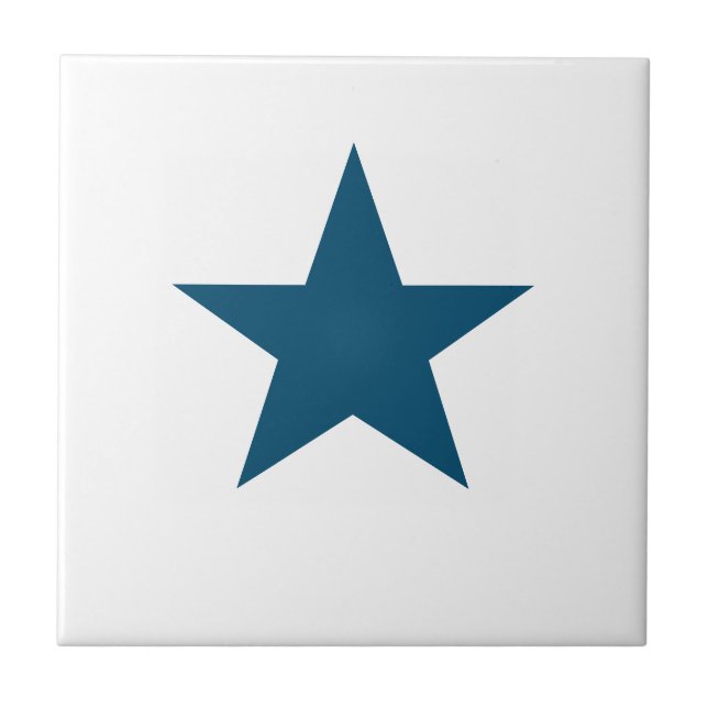 Deep Blue Star Ceramic Tile (Front)