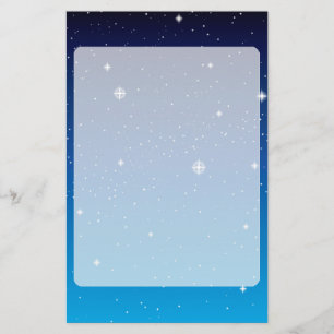 Deep Blue Starry Night Sky Stationery