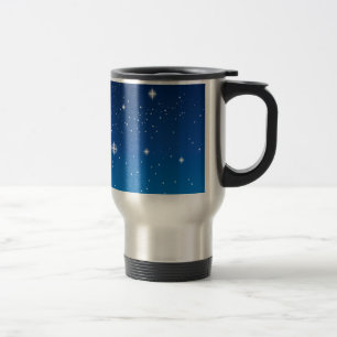 Deep Blue Starry Night Sky Travel Mug