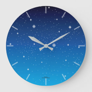 Deep Blue Starry Sky Clock