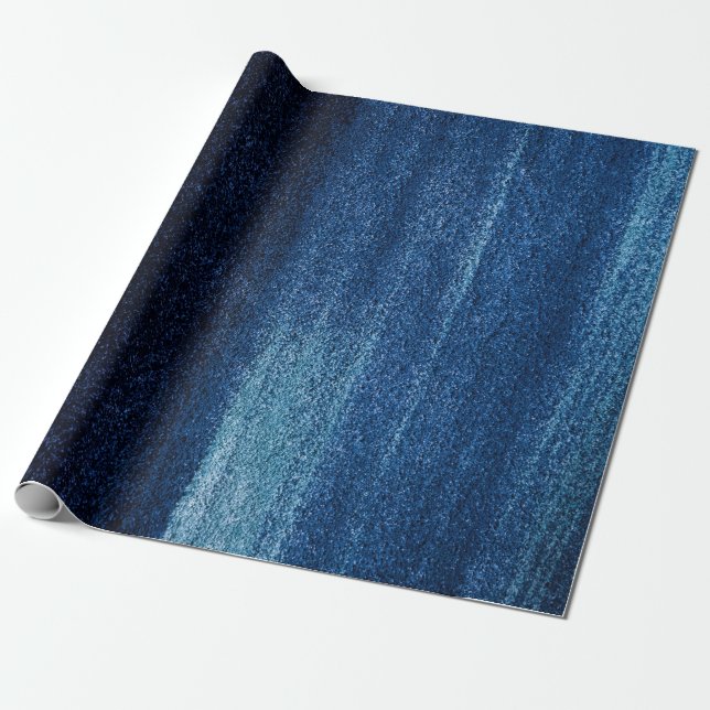 Deep Blue Textured Wrapping Paper (Unrolled)