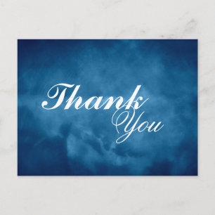 Deep Blue Thank You Postcard