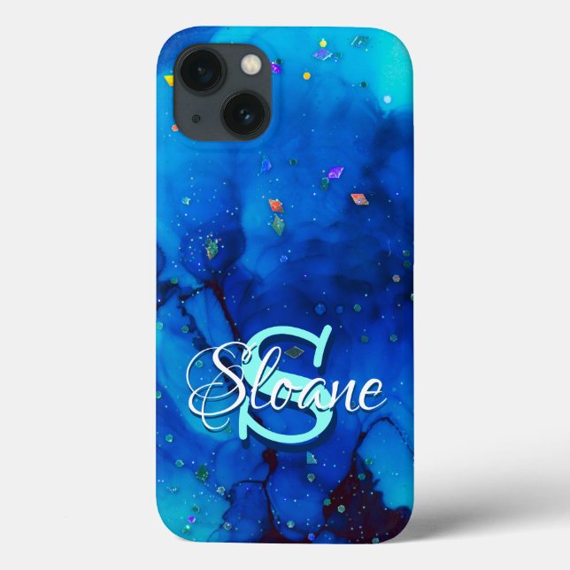 Deep Blue Underwater Alcohol Ink Painting Case-Mate iPhone Case (Back)