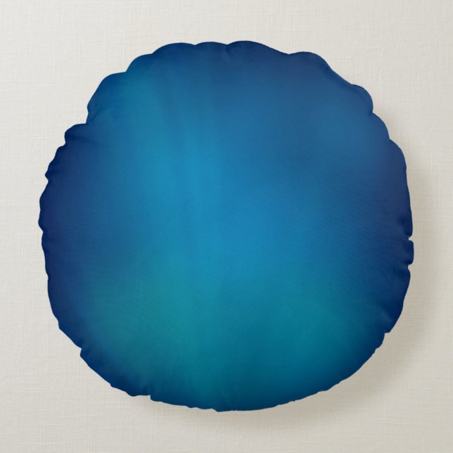 Deep Blue Underwater Glow Round Cushion (Front)