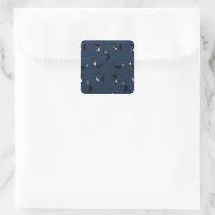 Deep Blue Underwater Spotted Sea Ray Fish Square Sticker