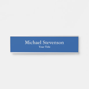 Deep Blue Unique Elegant Modern Minimalist Door Sign