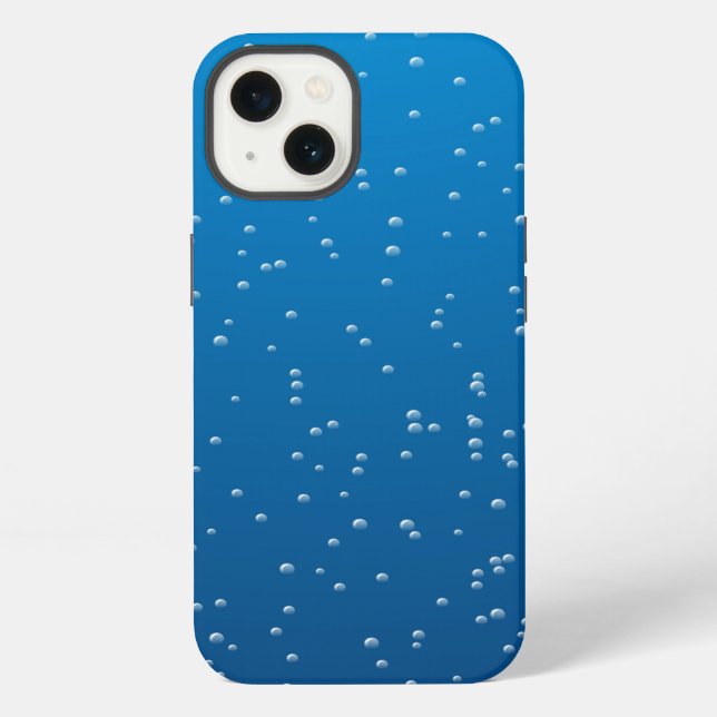 Deep Blue Water and Tiny Bubbles iPhone Case (Back)