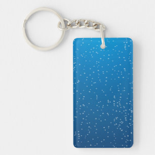 Deep Blue Water and Tiny Bubbles Key Ring