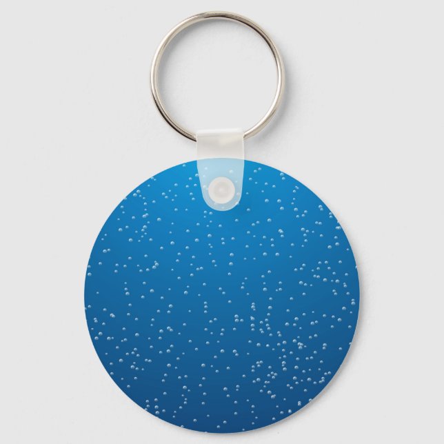 Deep Blue Water and TIny Bubbles Key Ring (Front)
