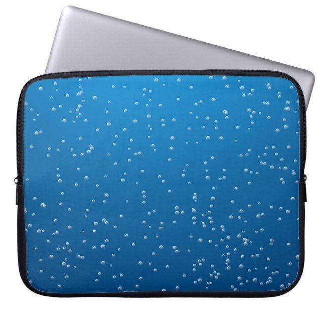 Deep Blue Water and Tiny Bubbles Laptop Sleeve (Front)