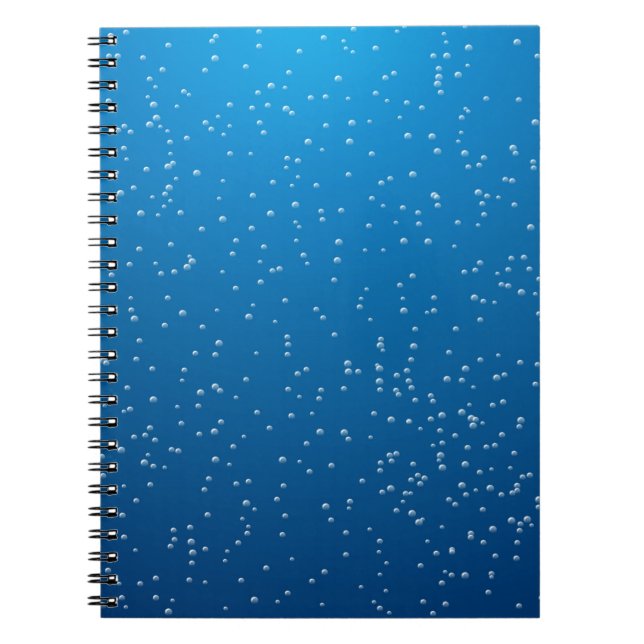 Deep Blue Water and TIny Bubbles Notebook (Front)