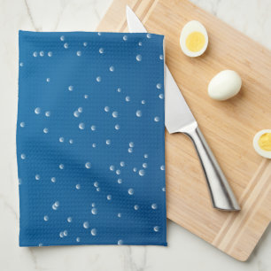 Deep Blue Water and TIny Bubbles Tea Towel