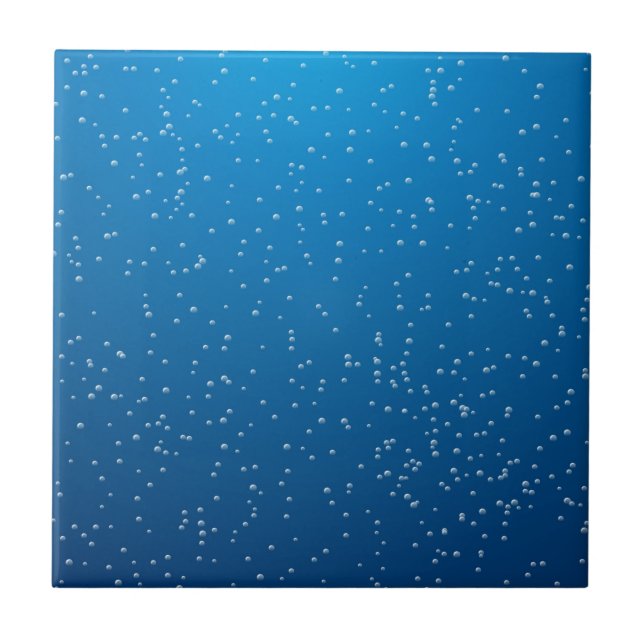 Deep Blue Water and TIny Bubbles Tile (Front)