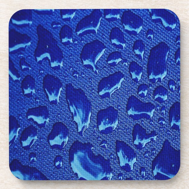Deep Blue Water Droplets Coaster (Front)