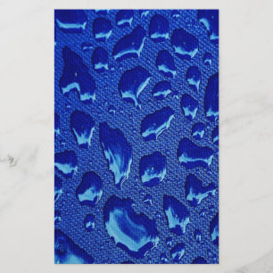 Deep Blue Water Droplets Stationery