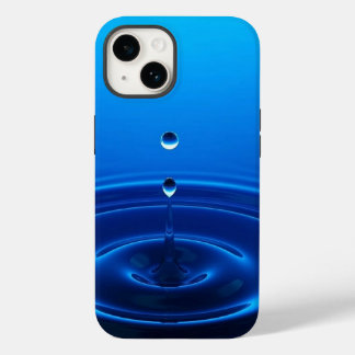 Deep Blue Water Ripple Drop Aesthetic Case-Mate iPhone 14 Case