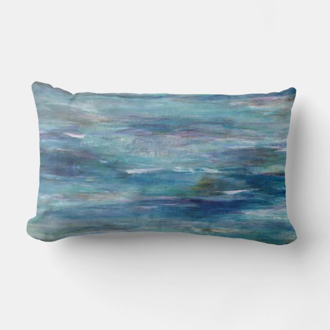 Deep Blue Water Throw Pillow Original Art (Front)