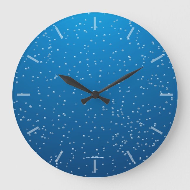 Deep Blue Water With Little Bubbles Clock (Front)