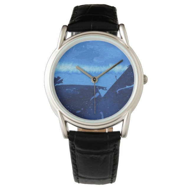 Deep blue waters, undersea trenches blue rocks watch (Front)