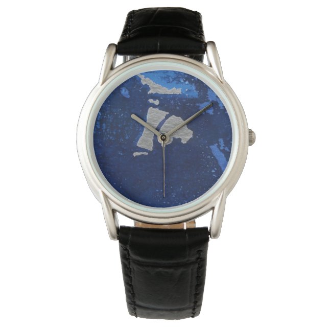 Deep blue waters, undersea trenches grey accent watch (Front)