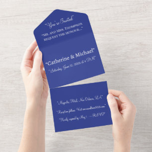 Deep Blue Wedding Invite   Bold Minimal Style