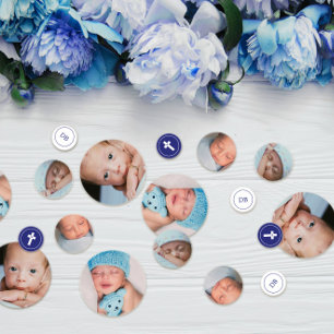 Deep Blue & White Cross - Photo - Baptism Confetti