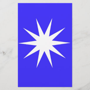 Deep Blue White Star Stationery