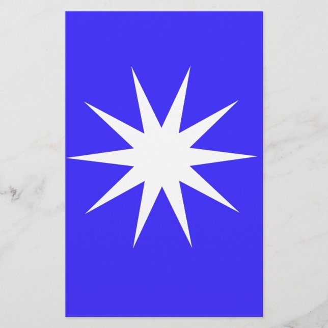 Deep Blue White Star Stationery (Front)