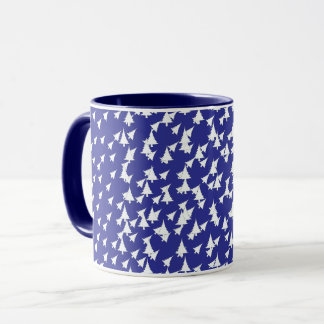 Deep Blue White Trees Combo Mug